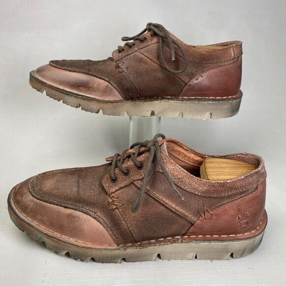 ROAN by Bed Stu 'FENTON' Distressed Leather Shoes! Pecan Beige Suede Sz 9.5 - Picture 6 of 16